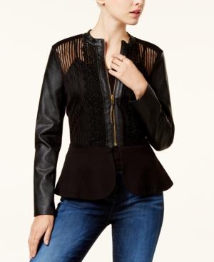 Xoxo Juniors' Braid-detailed Illusion Peplum Jacket