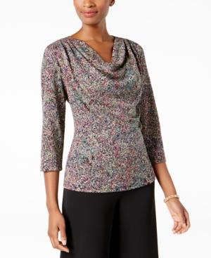 Msk Glitter Cowl-neck Top