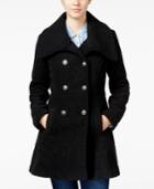 Bcx Juniors' Double-breasted Fit & Flare Pea Coat