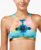Roxy Pop Surf Printed Neoprene Crop Bikini Top Women's Swimsuit