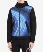 Calvin Klein Men's Ck One Printed Asymmetrical Full-zip Hooded Jacket