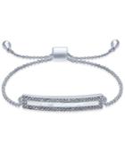 Inc International Concepts Silver-tone Pave Imitation Mother Of Pearl Bar Slide Bracelet, Only At Macy's