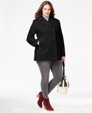 Kenneth Cole Plus Size Double-breasted Pea Coat