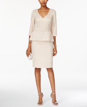 Alex Evenings Petite Belted Peplum Dress