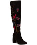 Nanette By Nanette Lepore Lisette Embroidered Over-the-knee Boots Women's Shoes