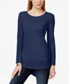 Style & Co. High-low Long-sleeve Tee, Only At Macy's
