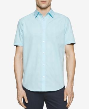 Calvin Klein Men's Mini-grid Dobby Short-sleeve Shirt