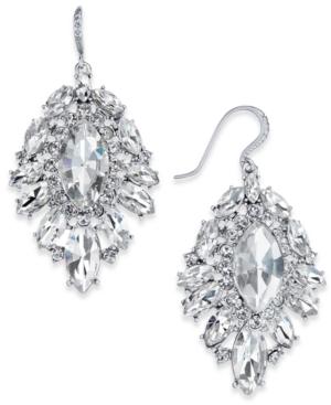 Charter Club Silver-tone Crystal Cluster Drop Earrings, Created For Macy's