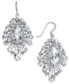 Charter Club Silver-tone Crystal Cluster Drop Earrings, Created For Macy's
