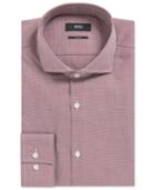 Boss Men's Slim-fit Houndstooth Cotton Dress Shirt