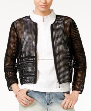 Armani Exchange Front-zip Open-stitched Jacket