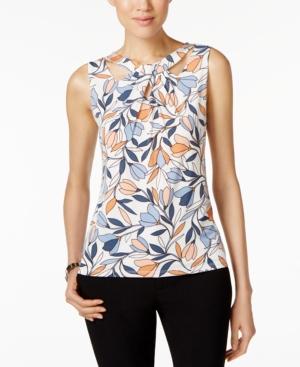Nine West Printed Cutout Top