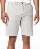 Ben Sherman Men's Flat-front Micro-stripe Linen Blend Shorts