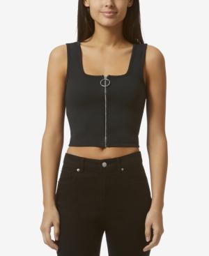 Avec Les Filles Zip-front Crop Top