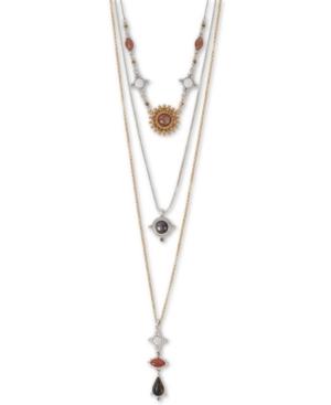 Lucky Brand Two-tone Multi-stone Removable Layers 18 Pendant Necklace