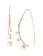 Bcbgeneration Pearl Rose Gold Curved Stick Drop Earrings