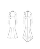 Fame And Partners Estelle 2-pc. Lace Short-sleeve Mermaid Dress