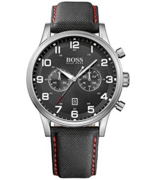 Hugo Boss Watch, Men's Chronograph Aeroliner Black Cordura Strap 44mm 1512919
