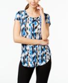 Alfani Printed Cap-sleeve Top, Only At Macy's