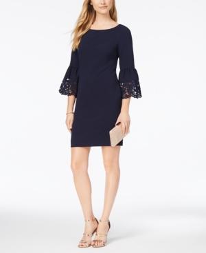 Jessica Howard Lasercut Bell-sleeve Dress, Regular & Petite Sizes