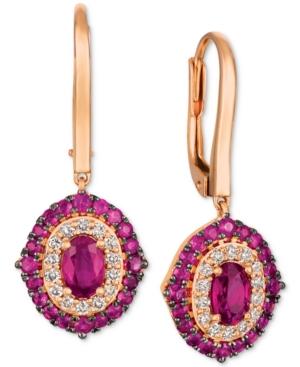 Le Vian Strawberry & Nude Passion Ruby (1-5/8 Ct. T.w.) & Diamond (1/3 Ct. T.w.) Drop Earrings In 14k Rose Gold