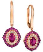 Le Vian Strawberry & Nude Passion Ruby (1-5/8 Ct. T.w.) & Diamond (1/3 Ct. T.w.) Drop Earrings In 14k Rose Gold