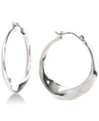 Charter Club Silver-tone Twist Hoop Earrings, Created For Macy's