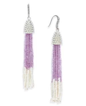 I.n.c. Bead & Pave Tassel Drop Earrings, Created For Macy's