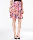 Grace Elements Floral-print Pleated Skirt