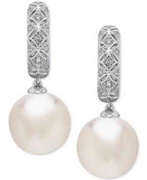 Honora Style Cultured White Ming Pearl (12mm) Drop Earrings In Sterling Silver