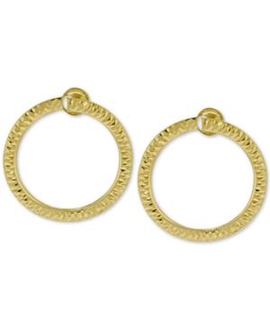 Doorknocker Circle Drop Earrings In 14k Gold
