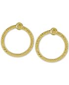 Doorknocker Circle Drop Earrings In 14k Gold