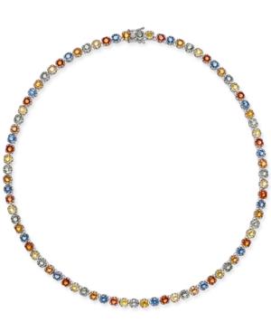 Colored Sapphire All-around Collar Necklace (25 Ct. T.w.) In Sterling Silver, Created For Macy's