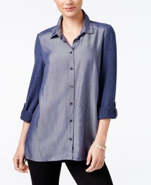 G.h. Bass & Co. Mixed-media Button-front Shirt
