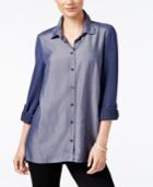G.h. Bass & Co. Mixed-media Button-front Shirt