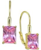 Giani Bernini Square Crystal Drop Earrings In 18k Gold-plated Sterling Silver, Created For Macy's