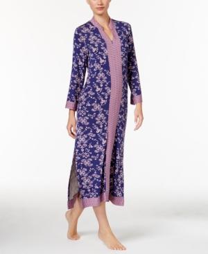 Oscar De La Renta Printed Blocked Knit Caftan