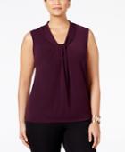 Calvin Klein Plus Size Knot-front Shell