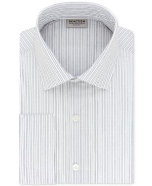 Kenneth Cole Reaction Men's Slim-fit Techni-cole 3 Way Flex Navy Stripe Dress Shirt
