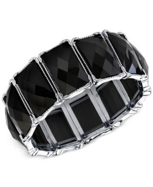 2028 Silver-tone Black Stretch Bracelet