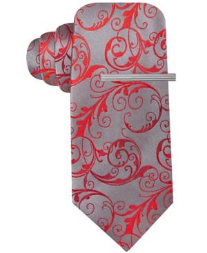 Alfani Spectrum Charcoal Paisley Slim Tie