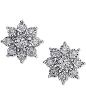 Diamond Flower Earrings (1/2 Ct. T.w.)in 10k White Gold