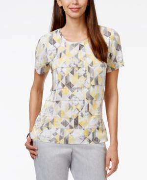 Alfred Dunner Tiered Printed Top