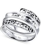 Unwritten Cross And Heart Message Wrap Ring In Sterling Silver