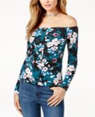 Guess Sylvia Off-the-shoulder Ruched Top