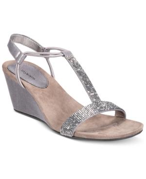 Style & Co Mulan 2 Embellished Evening Wedge Sandals, Created For Macy's Women's Shoes