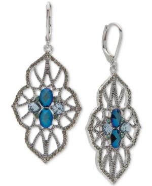 Lonna & Lilly Silver-tone Stone & Pave Drop Earrings
