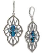 Lonna & Lilly Silver-tone Stone & Pave Drop Earrings
