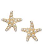 Charter Club Gold-tone Imitation Pearl Star Stud Earrings, Created For Macy's