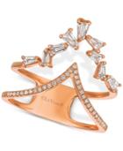 Le Vian Baguette Frenzy Diamond Double V Ring (1/2 Ct. T.w.) In 14k Rose Gold
